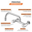 Ver imagem 5 de Misturador para Cozinha de Parede 3003 C 40 Domus Meber Metais