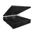 Ver imagem 2 de Cama Box Baú Queen Bi-partido Green Preto Suede + Colchão Espuma D28 138x188x14