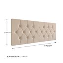 Ver imagem 6 de Cabeceira Casal Elisa Estofada Capitone Dobrável 140cm Fixação Parede Moderna Elegante:areia
