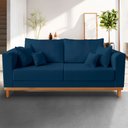 Ver imagem 1 de Sofá Beny 3 Lugares 180cm Base de Madeira Linho