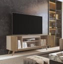 Ver imagem 4 de Rack Ripado Retrô para TV até 60 Polegadas MDF 160cm Pés em Madeira Maciça Malibu