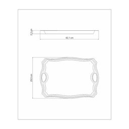 Bandeja Tramontina Classic Retangular em Aço Inox com Alças 42 X 29 Cm - 9