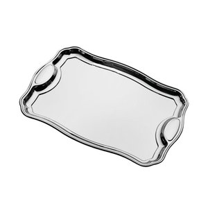 Bandeja Tramontina Classic Retangular em Aço Inox com Alças 42 X 29 Cm