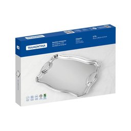 Bandeja Tramontina Classic Retangular em Aço Inox com Alças 42 X 29 Cm - 2