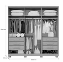 Ver imagem 4 de Guarda Roupa Moscou 6 Portas Cinamomo/off - Benetil