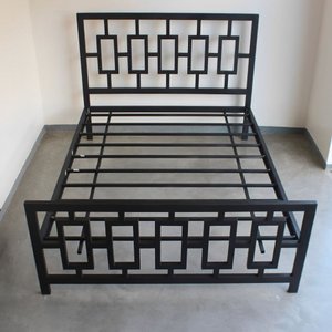 Cama Casal Firme Aço Ferro Tamanho Padrão 138cmx188cm Cor Preto Estilo Industrial Ca-01