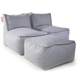 Conjunto Mary - 2 Poltronas + Pufão, Super Leves com Enchimento em Pérolas de Eps - 1