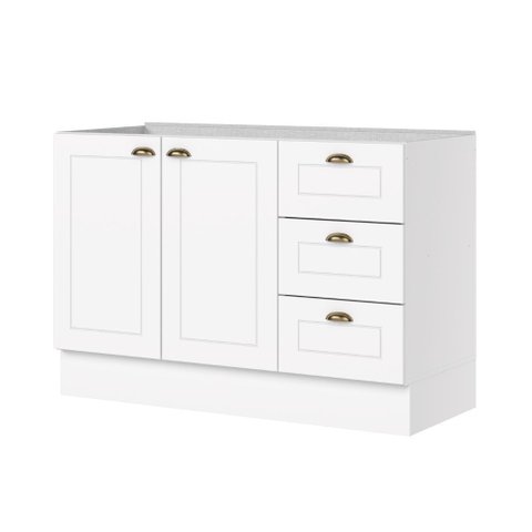 Balcão de Pia 120cm com Rodapé 2 Portas 3 Gavetas Sophia Henn