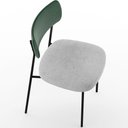 Ver imagem 3 de Cadeira Decorativa Estofada para Sala de Jantar Melina L02 Facto Verde Musgo Bouclê Cinza - Lyam
