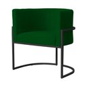 Ver imagem 2 de Poltrona Luana Suede Verde Base Preto Sala Luxo - Fm