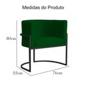 Ver imagem 7 de Poltrona Luana Suede Verde Base Preto Sala Luxo - Fm