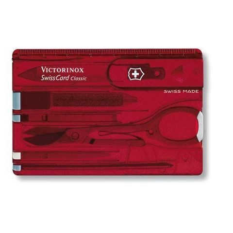Swisscard Suiço 10 funções Victorinox Classic Vermelho Translúcido 0.7100.T