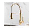 Ver imagem 2 de Torneira de Cozinha Monocomando Misturador Gourmet Extensível Aço Inox 304 Dourada - Brinovar