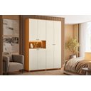 Ver imagem 4 de Roupeiro Vittoria 4 Portas e 2 Gavetas - Cinamomo Off White - Albatroz