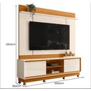 Ver imagem 3 de Rack com Painel Siena para Tv de até 75 Polegadas (com Rodízio) - Cinamomo Off White - Madetec