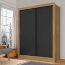 Ver imagem 1 de Guarda Roupa Solteiro Nanda 2 Pts Boreal/preto - Moveis Arapongas Boreal/preto Fosco