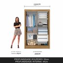 Ver imagem 3 de Guarda Roupa Solteiro Nanda 2 Pts Boreal/preto - Moveis Arapongas Boreal/preto Fosco