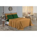 Ver imagem 2 de Jogo de Cama Casal Viúva Nobre 4 Peças Malha 100% Algodão - Cobre / Verde-bandeira