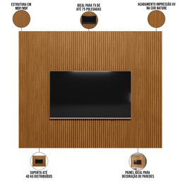 Painel Ripado de Madeira para Sala Quarto 258x250cm Slats L05 Nature - Lyam Decor - 5