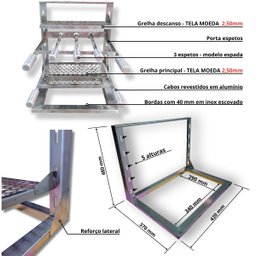 Churrasqueira Inoxcoifa Gourmet Grill Espetos Braseiro 35x30 - 6