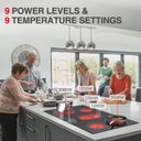 Ver imagem 2 de Gtkzw Cooktop Elétrico 36" 8600w com 5 Queimadores e Tela Touch (preto)