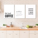 Ver imagem 2 de Kit 3 Quadros Minimalistas Frases Café 24x18cm - com Vidro:moldura Preta