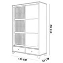 Ver mais imagens de Guarda Roupa Solteiro Aton S05 2 Portas Correr 2 Gavetas Madeira Maciça Ipê Lyam Decor 140cm
