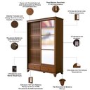 Ver imagem 7 de Guarda Roupa Solteiro Aton S05 2 Portas Correr 2 Gavetas Madeira Maciça Ipê Lyam Decor 140cm