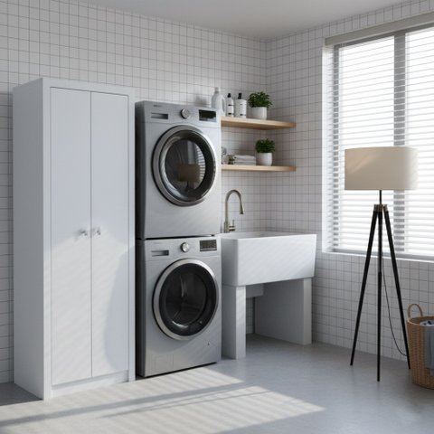 Armário Multiuso 60x171,5cm com 2 Portas e 5 Nichos Branco Am3113 Branco