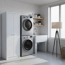 Ver imagem 1 de Armário Multiuso 60x171,5cm com 2 Portas e 5 Nichos Branco Am3113 Branco