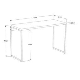 Mesa Para Escritório e Home Office Industrial Aspen 120 cm C01 Carvalho - Lyam Decor - 5