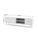 Ver imagem 4 de Rack para Sala 2 Portas e 2 Gavetas em Madeira Maciça e MDF Deltan Branco/Natural - Straub Web