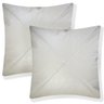 Almofadas Couro Ecológico 45x45 Branco Creme 2 Peças Cheias - 1