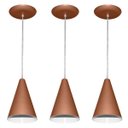 Ver imagem 1 de Kit 03 pendentes de alumínio modelo cone - ideal para balcão / bancada - Rose Gold