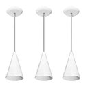 Ver imagem 1 de Kit 03 pendentes de alumínio modelo cone - ideal para balcão / bancada - Branco