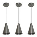 Ver imagem 1 de Kit 03 pendentes de alumínio modelo cone - ideal para balcão / bancada - Aluminio Escovado