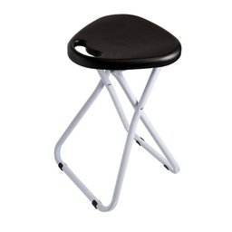 Banqueta Dobrável 47cm Com Alça Assento Preto Triangular Secalux - 1
