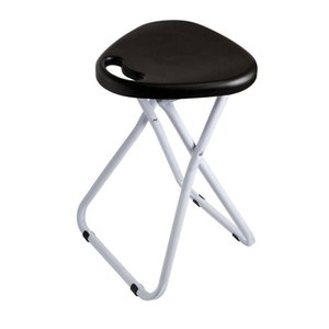 Banqueta Dobrável 47cm Com Alça Assento Preto Triangular Secalux