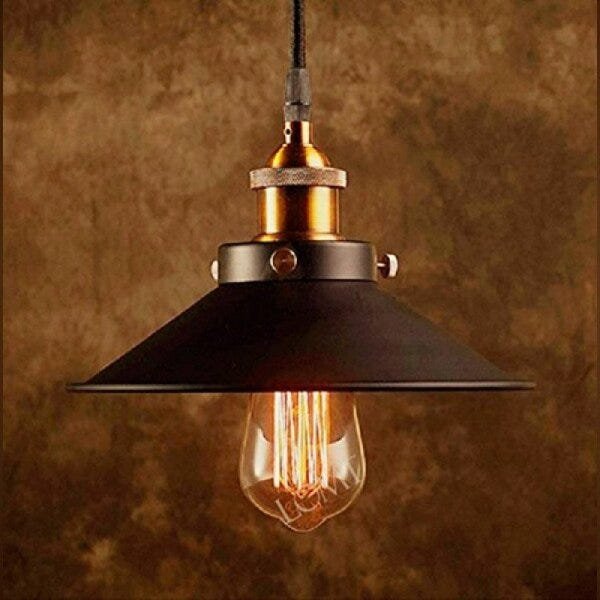 Pendente Retrô Industrial Preto Loft Luminária Vintage Lustre Design Edison LM1700 - 2