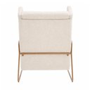 Ver imagem 6 de Kit Poltrona Amélie com Puff Base Aço Bouclé Off White - Sallar Home