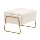 Ver imagem 7 de Kit Poltrona Amélie com Puff Base Aço Bouclé Off White - Sallar Home