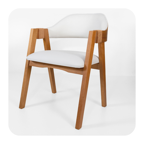 Cadeira Poltrona Concha Estofada com Braço e Corda - 1 Und:linho/creme
