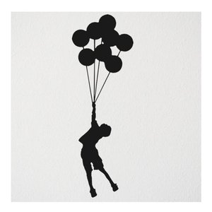 Adesivo Menino Balão Criança Decoração Quarto Sala Escola:preto