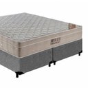 Ver imagem 3 de Cama Box Queen Bipartido Suede + Colchão Ortobom Airtech Molas Ensacadas 65x158x198 Cinza