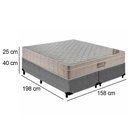 Ver imagem 5 de Cama Box Queen Bipartido Suede + Colchão Ortobom Airtech Molas Ensacadas 65x158x198 Cinza
