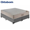 Ver imagem 2 de Cama Box Queen Bipartido Suede + Colchão Ortobom Airtech Molas Ensacadas 65x158x198 Cinza