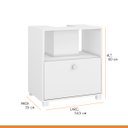 Ver imagem 3 de Balcão de Banheiro para Pia 1 Porta 1 Prateleira 60 x 53 Cm MDP Branco - BBS