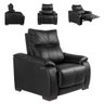 Poltrona Com Atuadores Eletrônicos Bivolts Couro Preto - 1