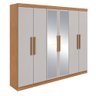 Guarda-roupa Casal 6 Portas Easy Slim com Espelho Amendoa/off White - 2