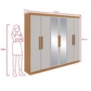 Ver imagem 3 de Guarda-roupa Casal 6 Portas Easy Slim com Espelho Amendoa/off White